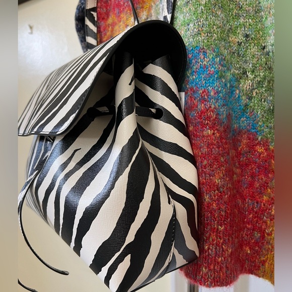 New-Mansur Gavriel Zebra-Print Leather Tote Bag - Picture 13 of 14